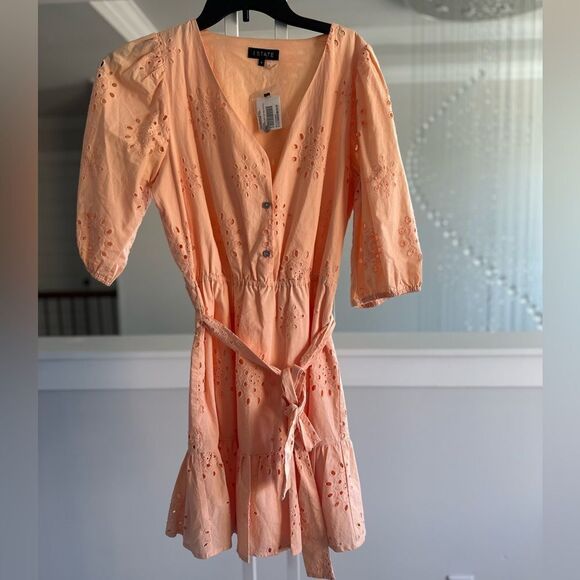 1.State eyelet embroidered puff sleeve dress - Picture 2 of 6